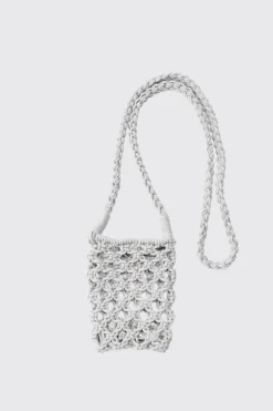 boohooMAN Crochet Bottle Bag In | UK| Bags & Wallets