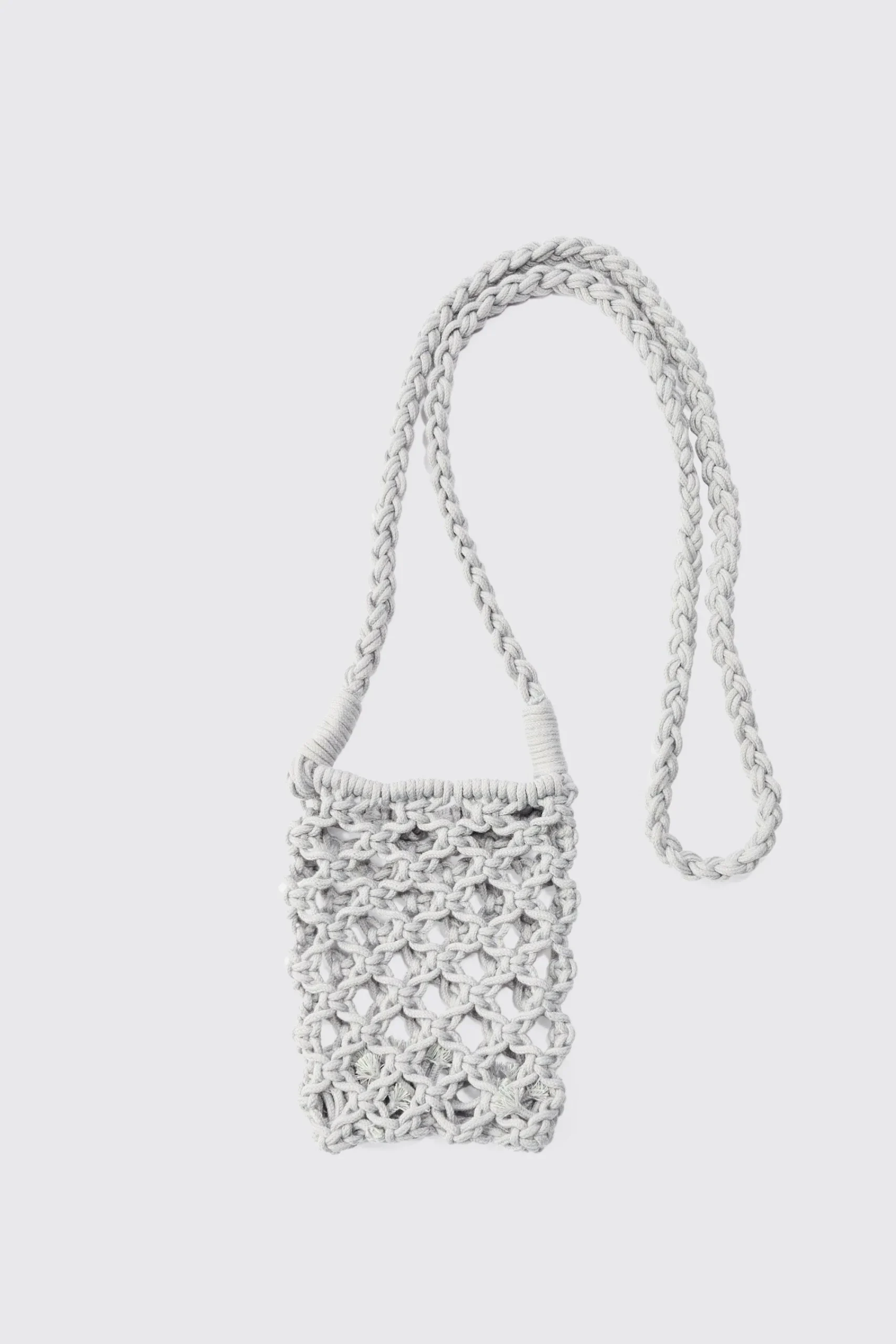 boohooMAN Crochet Bottle Bag In | UK| Bags & Wallets