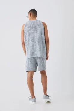 boohooMAN Crochet Knitted Mid Length Shorts In | UK| Shorts|Tracksuits