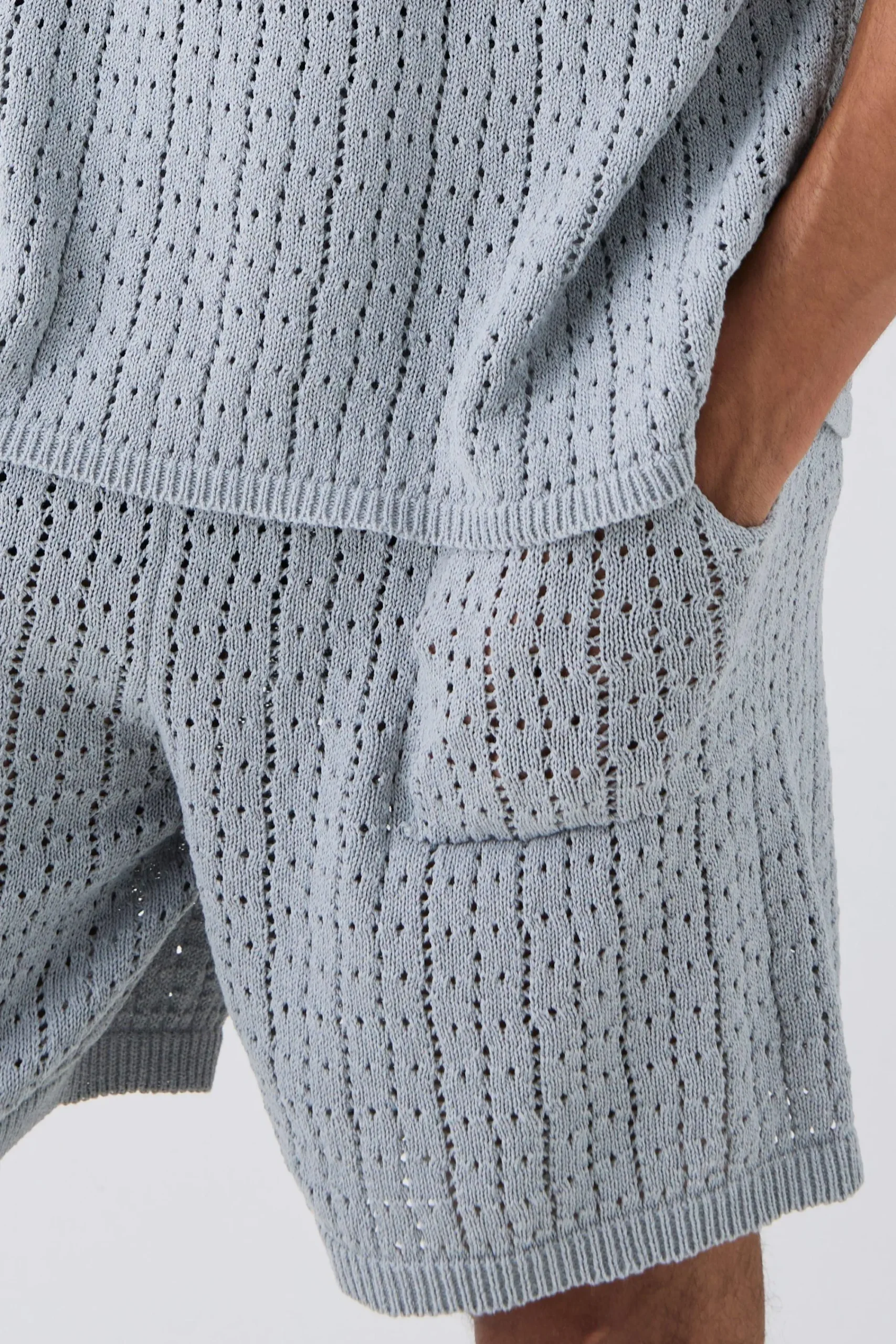boohooMAN Crochet Knitted Mid Length Shorts In | UK| Shorts|Tracksuits