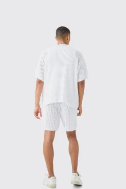 boohooMAN Crochet Knitted Mid Length Shorts In | UK| Shorts|Knitwear