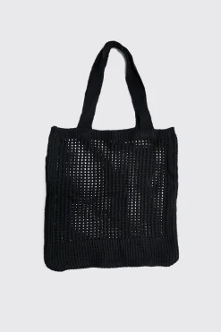 boohooMAN Crochet Tote Bag In | UK| Bags & Wallets