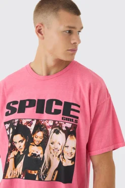 Cropped Spice Girls Wash License Print T-Shirt | UK^boohooMAN Clearance