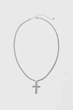 boohooMAN Cross Pendant Necklace | UK| Jewellery & Watches