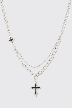 boohooMAN Cross Pendant Necklace | UK| Jewellery & Watches