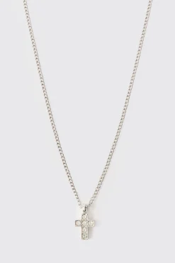 boohooMAN Cross Pendant Necklace In | UK| Jewellery & Watches
