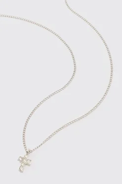 boohooMAN Cross Pendant Necklace In | UK| Jewellery & Watches
