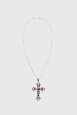 boohooMAN Cross Pendant Necklace In | UK| Jewellery & Watches