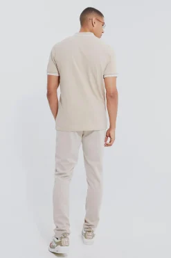 Crown Embroidered Tipped Pique Polo | UK^boohooMAN Best