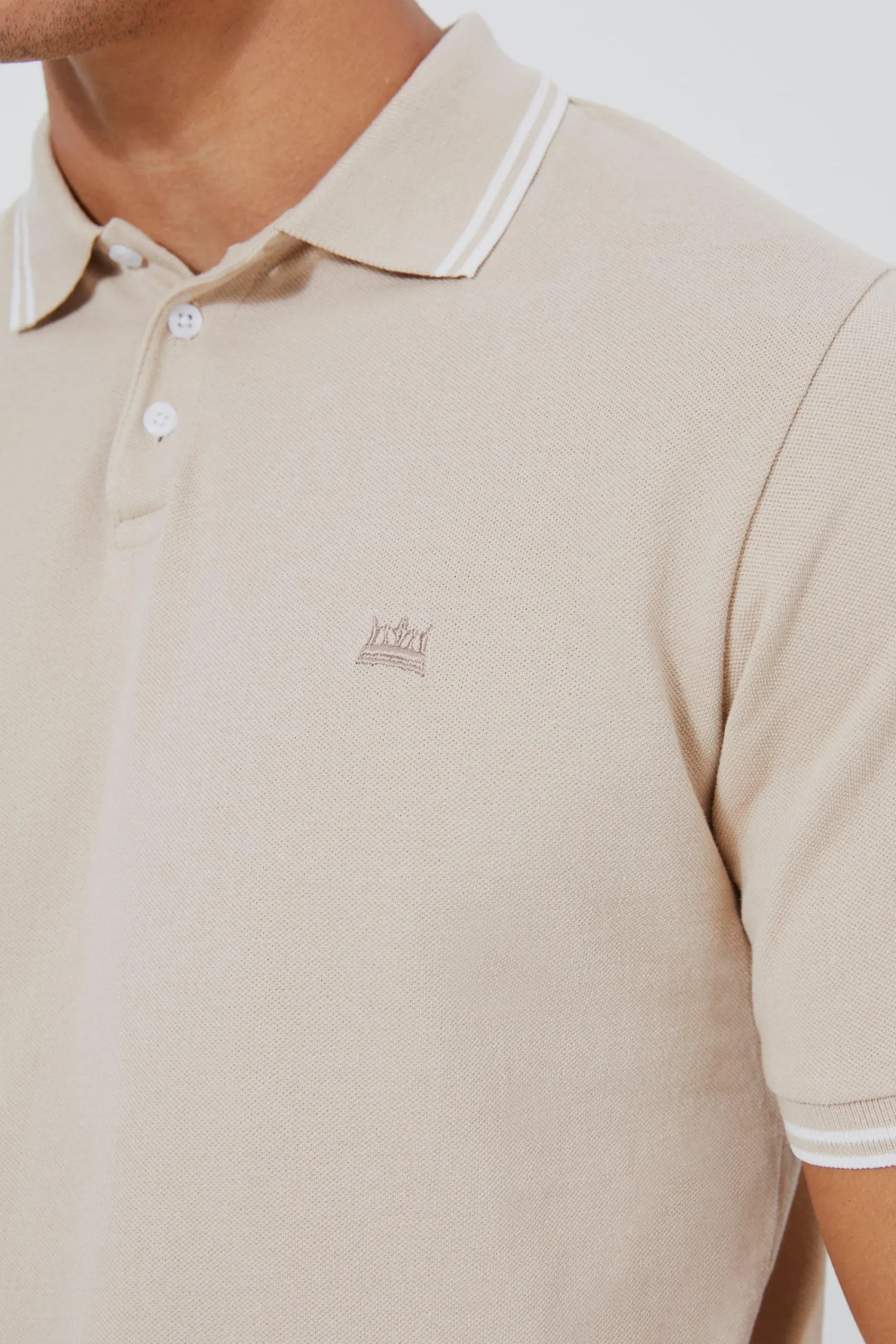 Crown Embroidered Tipped Pique Polo | UK^boohooMAN Best