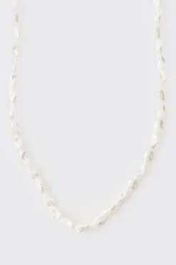 boohooMAN Crushed Pearl Effect Necklace | UK| Jewellery & Watches