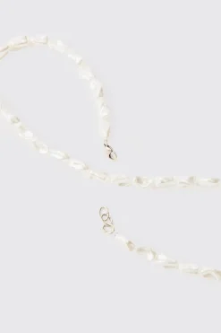 boohooMAN Crushed Pearl Effect Necklace | UK| Jewellery & Watches