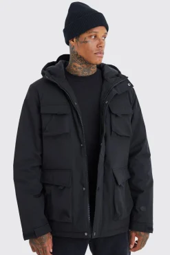 boohooMAN 3d Pocket Smart Parka | UK| Coats & Jackets