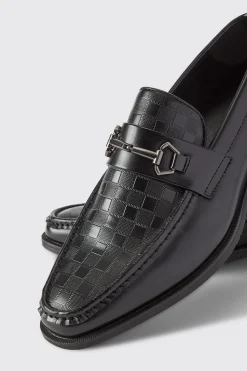 boohooMAN Debossed Snaffle Loafer | UK| Smart Shoes