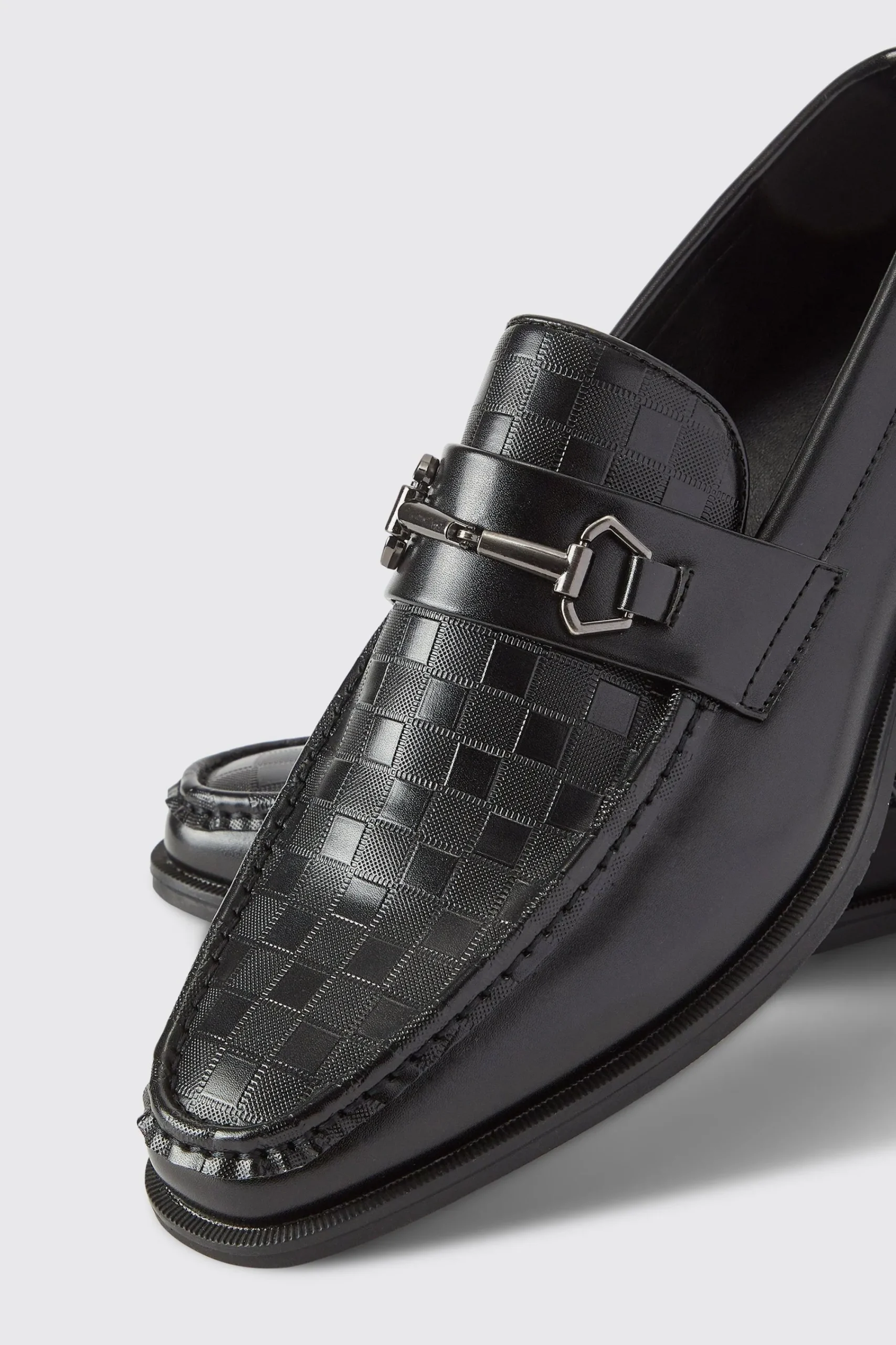 boohooMAN Debossed Snaffle Loafer | UK| Smart Shoes