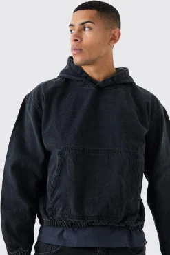 boohooMAN Denim Boxy Fit Hoodie | UK| Coats & Jackets