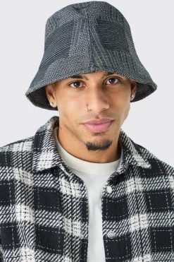 boohooMAN Denim Patchwork Bucket Hat | UK| Hats & Caps