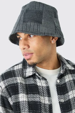 boohooMAN Denim Patchwork Bucket Hat | UK| Hats & Caps