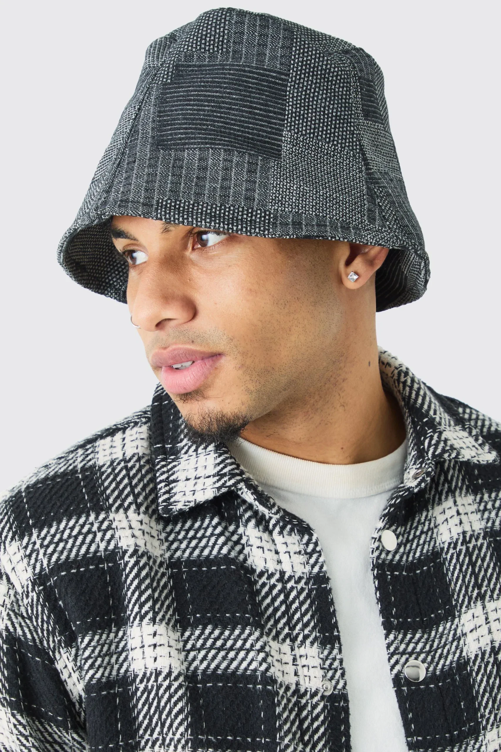 boohooMAN Denim Patchwork Bucket Hat | UK| Hats & Caps