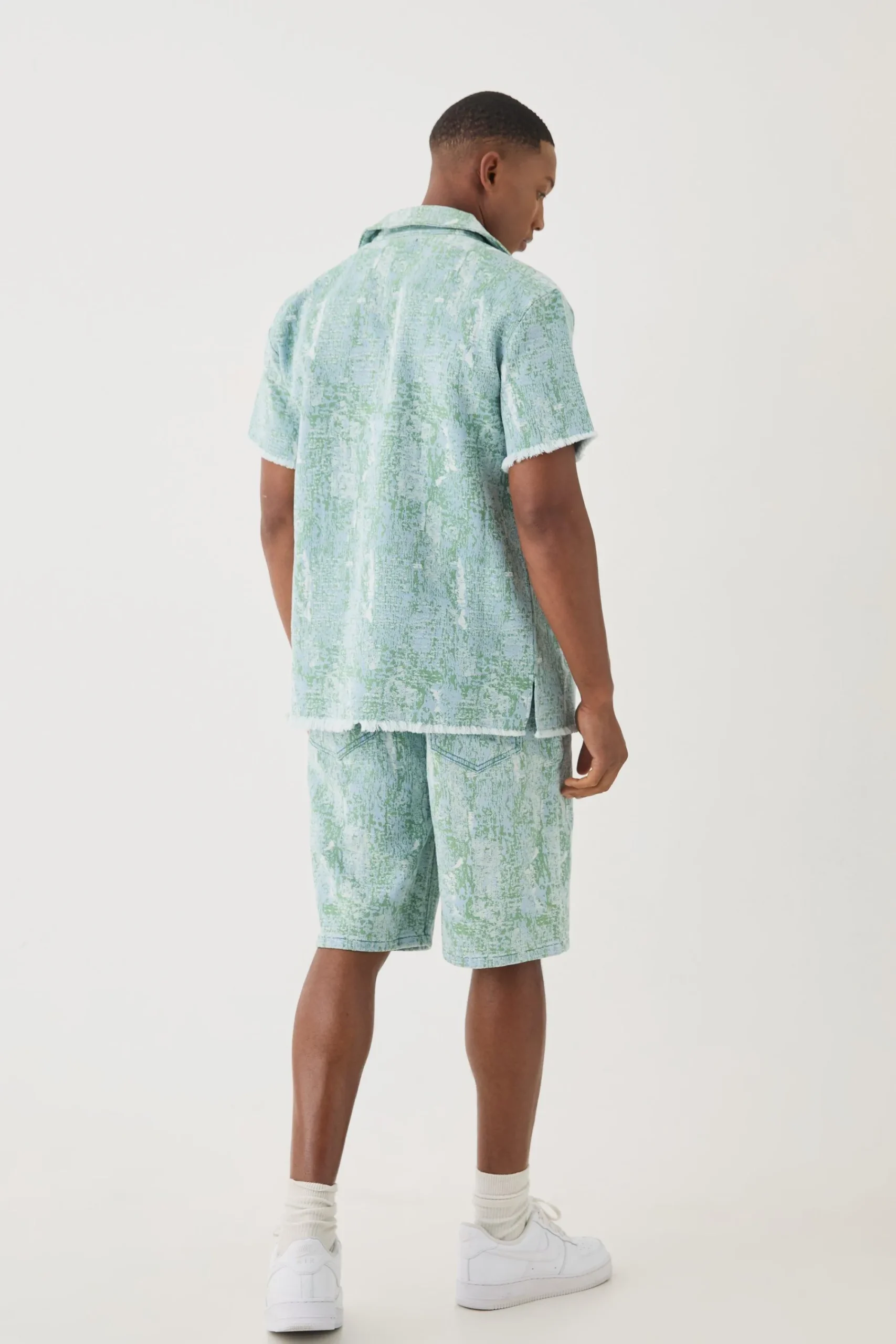 boohooMAN Denim Tapestry Revere Shirt | UK| Shirts