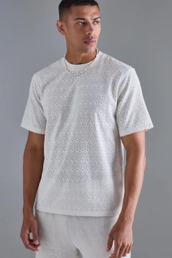 Diamond Crochet T-shirt | UK^boohooMAN Best