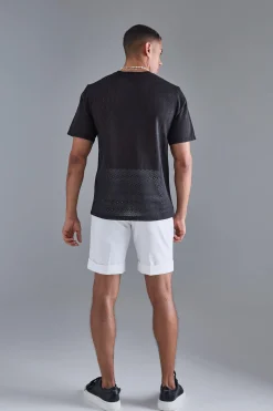 Diamond Crochet T-shirt | UK^boohooMAN Outlet