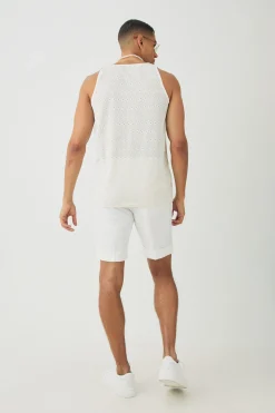 Diamond Crochet Vest | UK^boohooMAN Hot