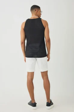 Diamond Crochet Vest | UK^boohooMAN