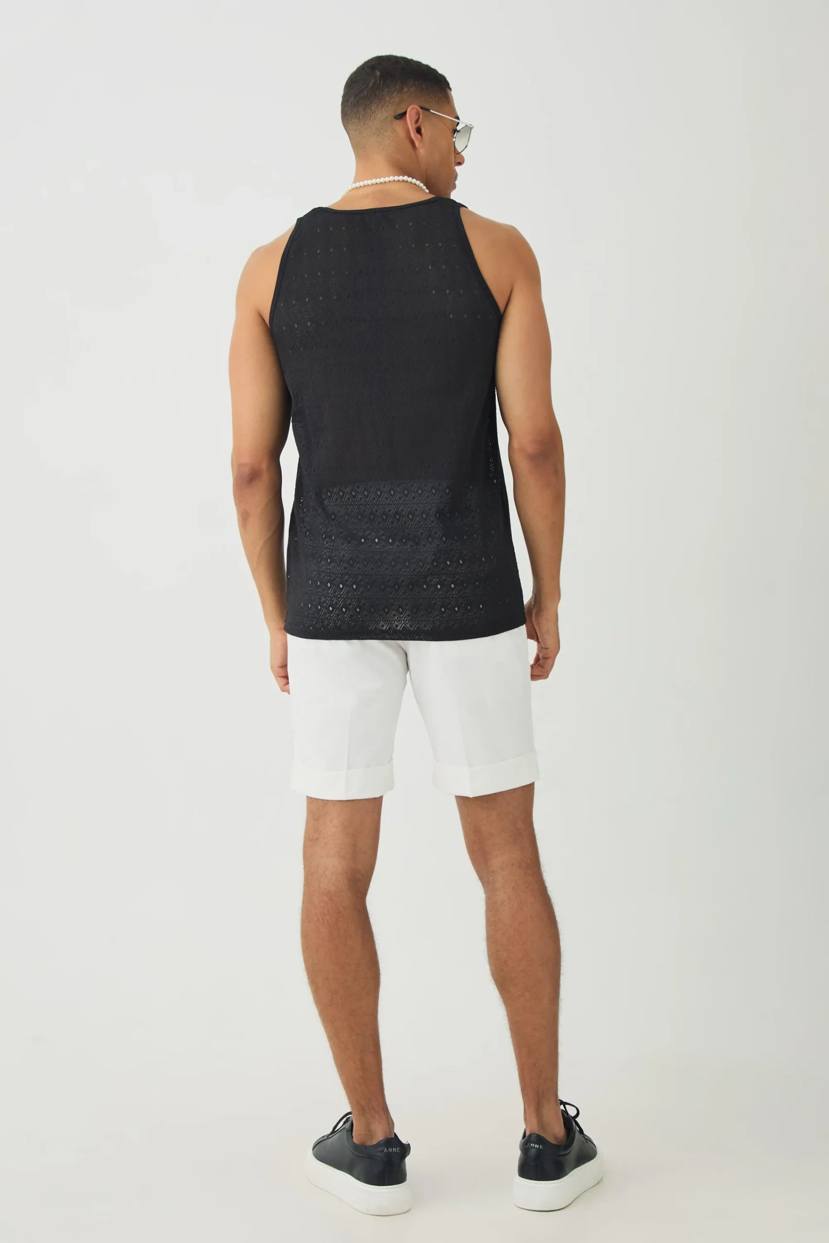 Diamond Crochet Vest | UK^boohooMAN