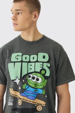 Disney Toy Story Alien Wash License Print T-Shirt | UK^boohooMAN New