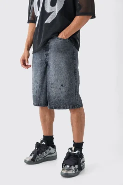 boohooMAN Distressed Regular Denim Jorts | UK| Shorts