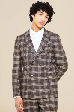 boohooMAN Double Breasted Slim Check Suit Jacket | UK| Suits & Tailoring