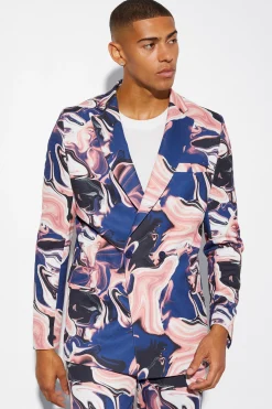 boohooMAN Double Breasted Slim Marble Suit Jacket | UK| Suits & Tailoring