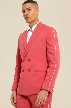 boohooMAN Double Breasted Slim Piping Suit Jacket | UK| Suits & Tailoring
