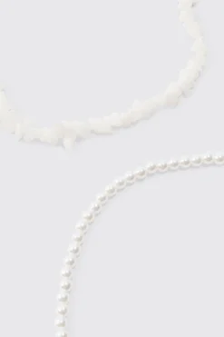 boohooMAN Double Layer Beaded Necklace In | UK| Jewellery & Watches