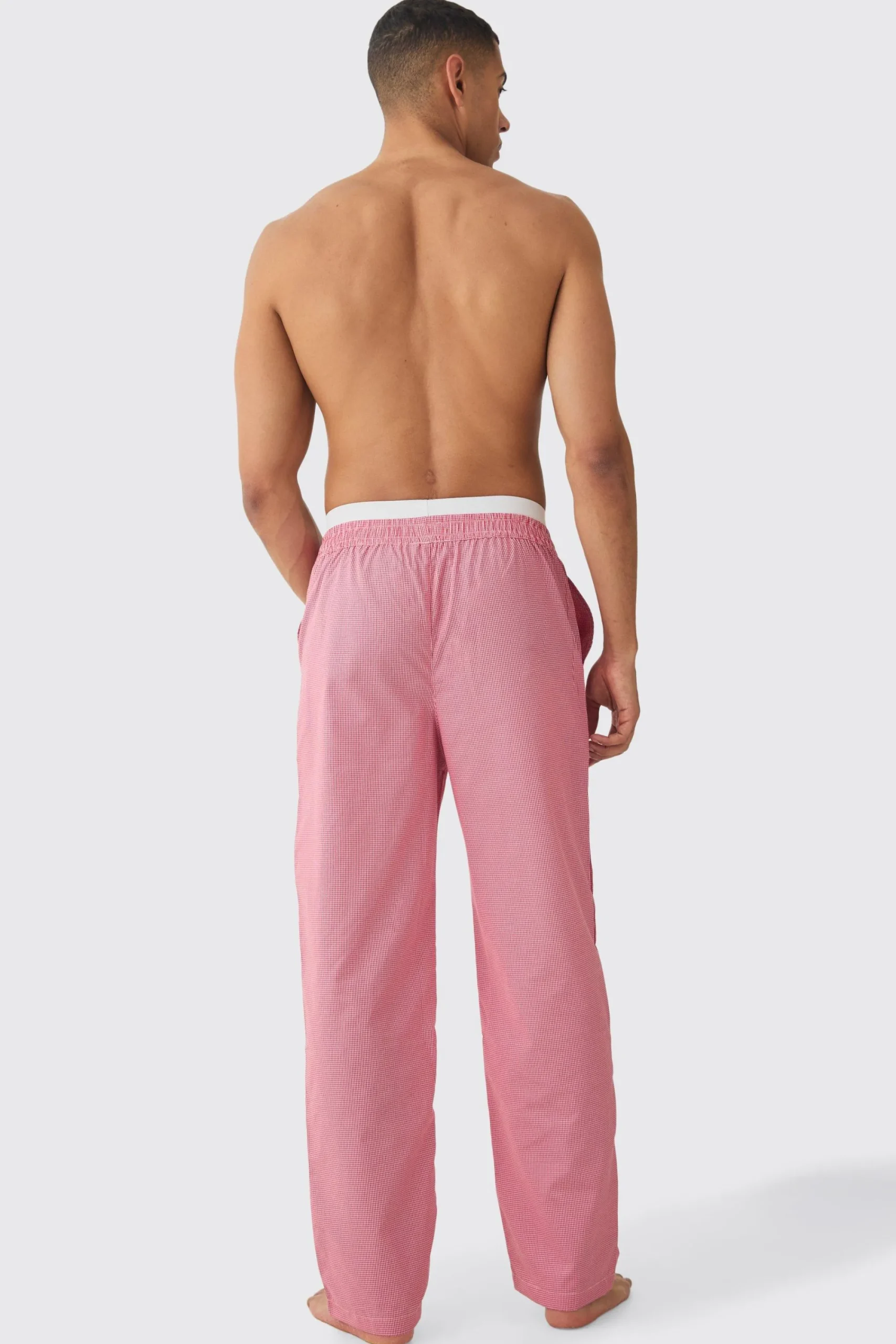 boohooMAN Double Waistband Check Lounge Bottoms | UK| Loungewear|Joggers