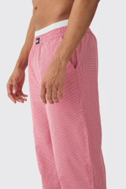 boohooMAN Double Waistband Check Lounge Bottoms | UK| Loungewear|Joggers
