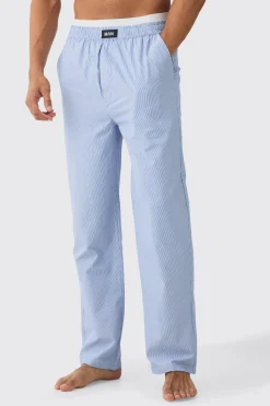 boohooMAN Double Waistband Woven Stripe Lounge Bottoms | UK| Loungewear|Joggers