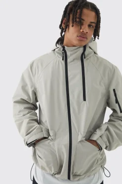 boohooMAN Double Zip Hooded Windbreaker In | UK| Coats & Jackets