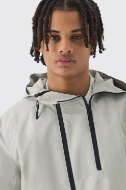 boohooMAN Double Zip Hooded Windbreaker In | UK| Coats & Jackets