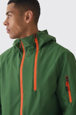 boohooMAN Double Zip Hooded Windbreaker In | UK| Coats & Jackets