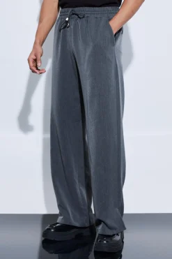 boohooMAN Drawcord Waist Split Hem Wide Leg Trousers | UK| Suits & Tailoring|Trousers