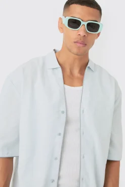 boohooMAN Dropped Revere Linen Piped Shirt & Smart Short Set | UK| Sets & Co-Ords