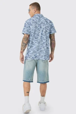 boohooMAN Dropped Soulder Boucle Slub Revere Shirt | UK| Shirts