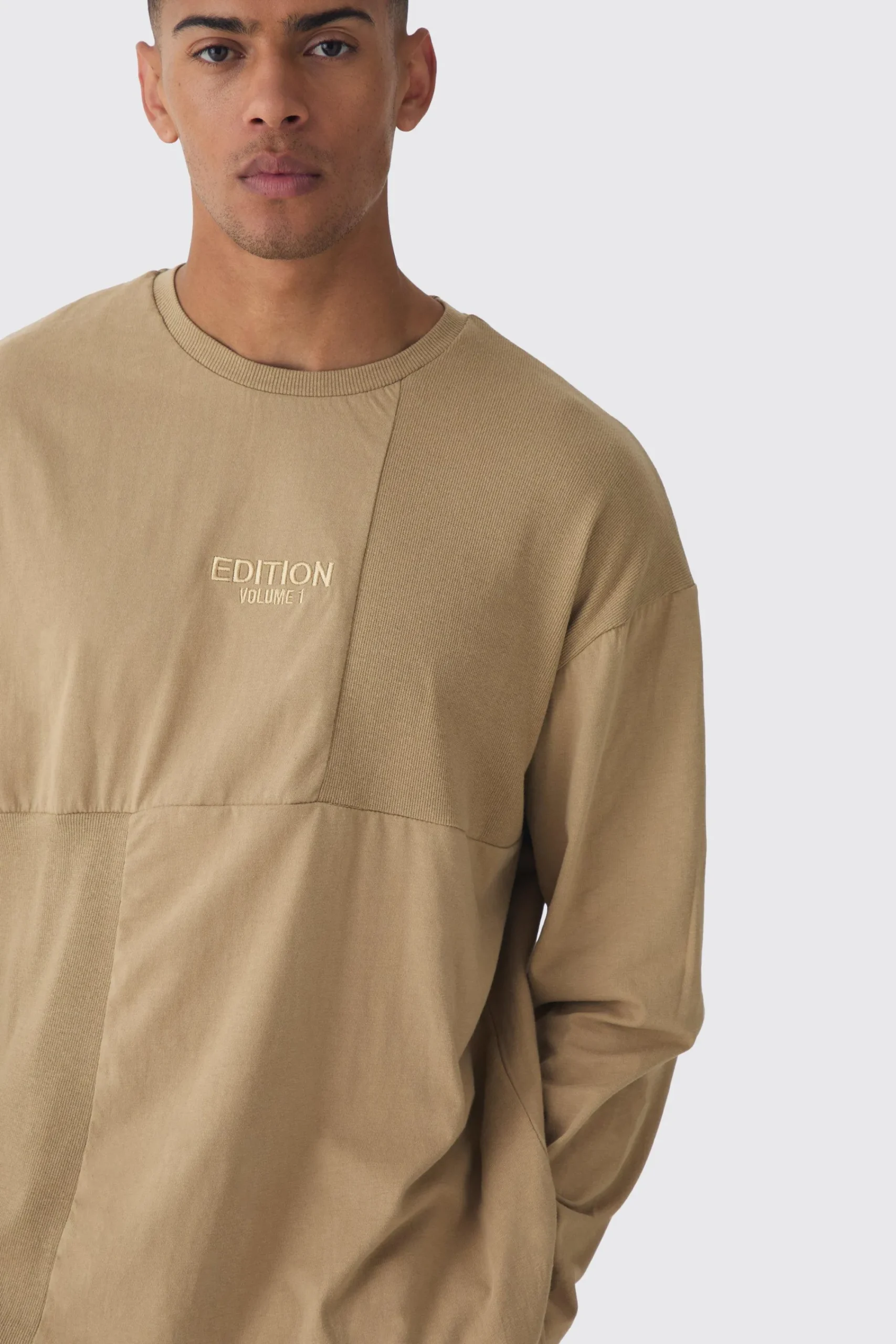 EDITION Heavyweight Ribbed Panelled T-shirt | UK^boohooMAN Discount