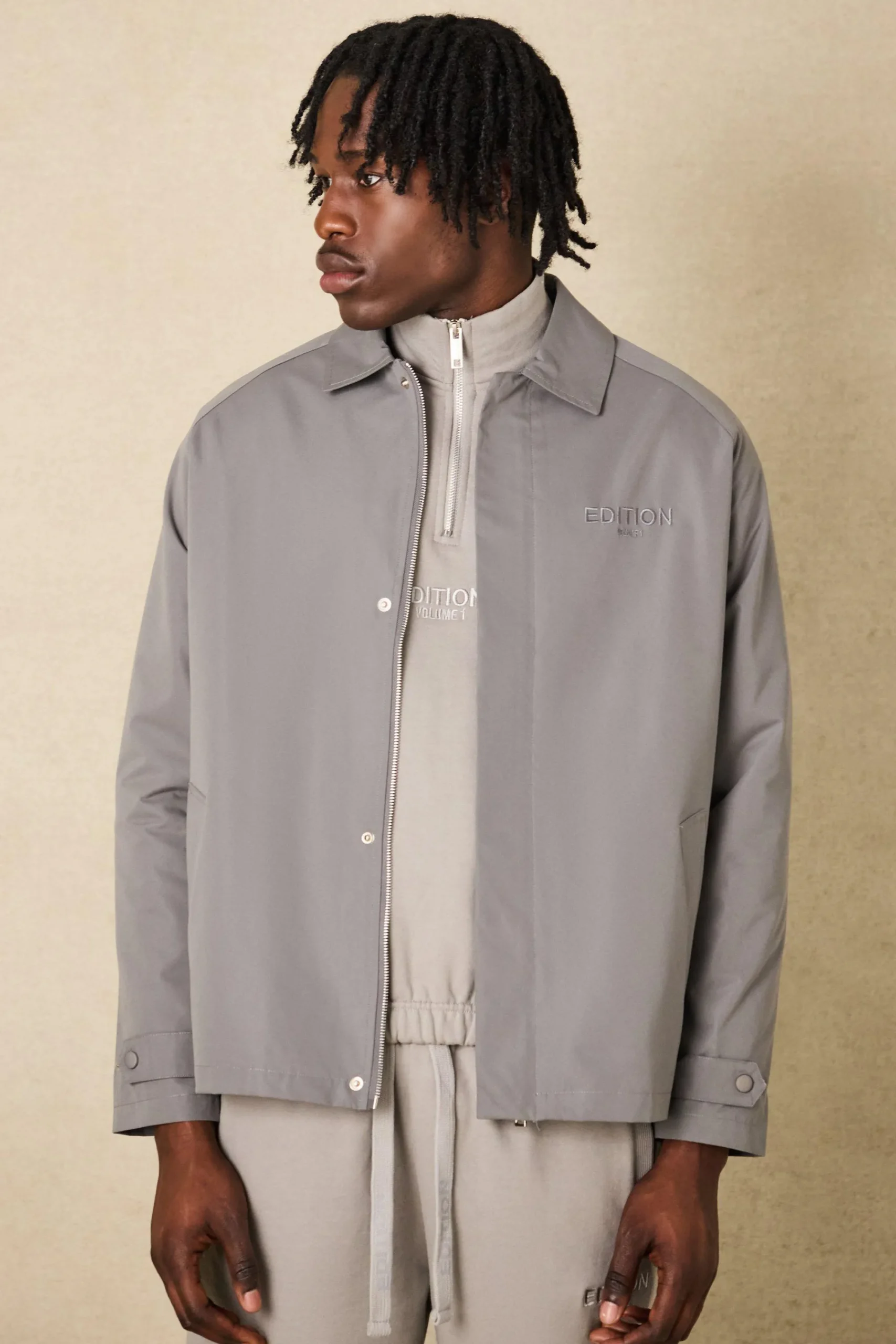 boohooMAN EDITION Heavyweight Twill Embroidered Coach Jacket | UK| Coats & Jackets