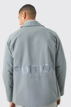 boohooMAN EDITION Heavyweight Twill Embroidered Coach Jacket | UK| Coats & Jackets