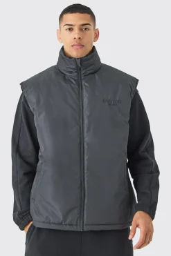 boohooMAN EDITION Oversized Funnel Neck Padded Gilet | UK| Coats & Jackets