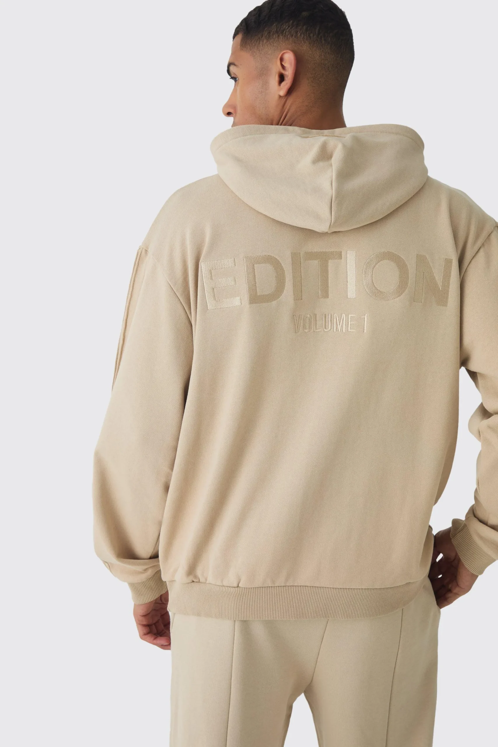 boohooMAN EDITION Oversized Heavyweight 1/4 Zip Pintuck Hoodie | UK| Hoodies & Sweatshirts