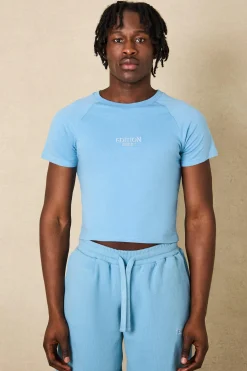 EDITION Shrunken Heavyweight Extended Neck T-shirt | UK^boohooMAN New